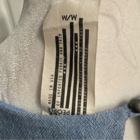 Free People Blue Chambray Bell Sleeve Mini Long Sleeve Dress Medium - Picture 9 of 11